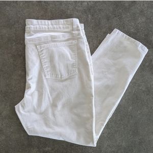 Eileen Fisher cream colored denim cropped pants, size 16, stretch